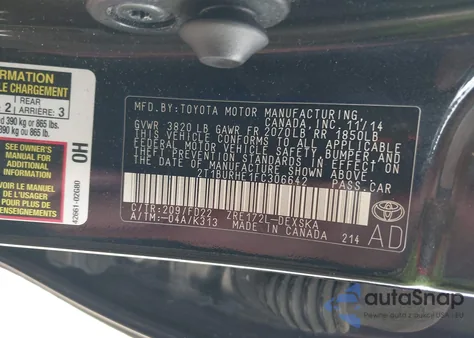 2015 Toyota Corolla S Plus z USA, uszkodzony, nr VIN 2T1BURHE1FC306642